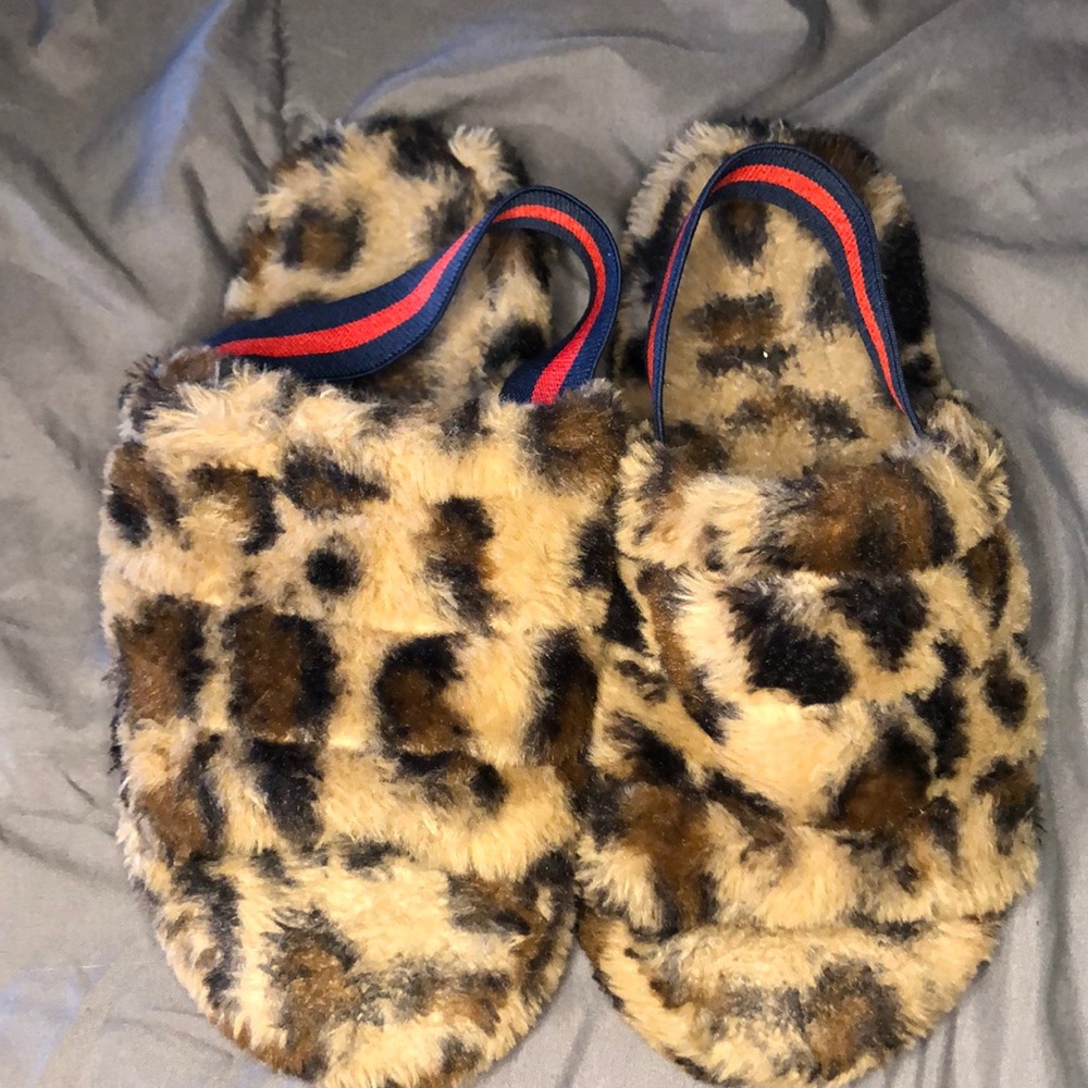 fuzzy sandals